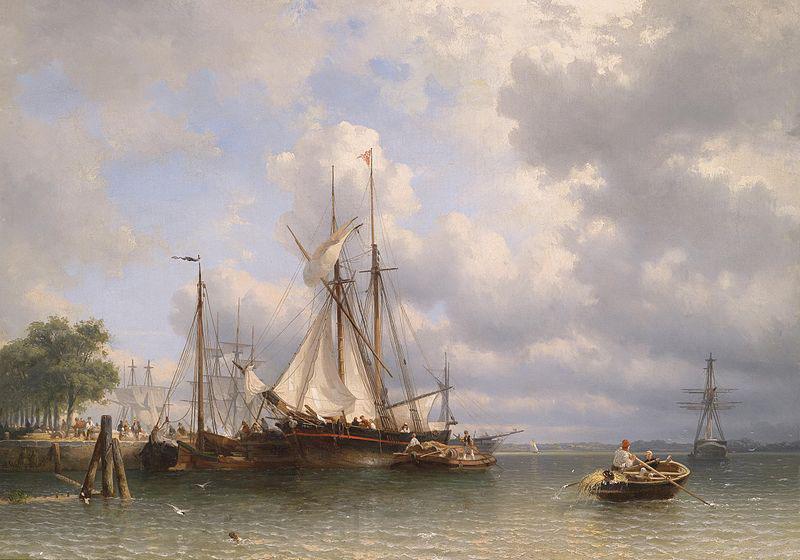 Antonie Waldorp Sailing ships in the harbor